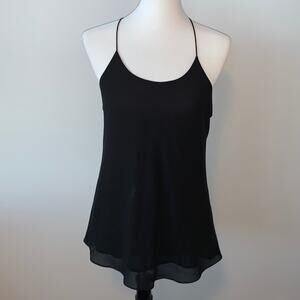 Norah Black Racer Back Blouse Tank Sz M